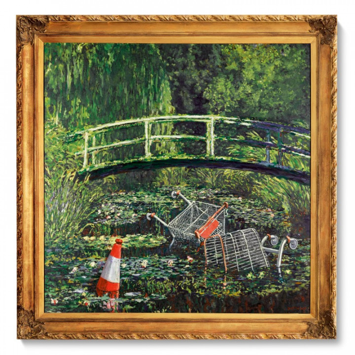 A Show Me The Monet című Banksy-festmény.Fotó: Sotheby's aukciósház