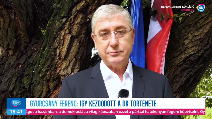 Gyurcsány Ferenc a DK születésnapi rendezvényére készített videóban. Fotó: Demokratikus Koalíció