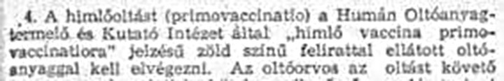 Védőoltási módszertani levél, 1969