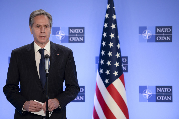 Antony Blinken amerikai külügyminiszter 2021. április 14-én, Brüsszelben – Fotó: JOHANNA GERON / POOL / AFP