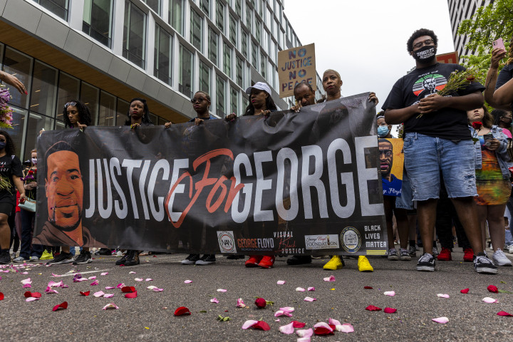 George Floydra emlékeznek 2021. május 23-án, Minneapolisban – Fotó: Kerem Yucel / AFP