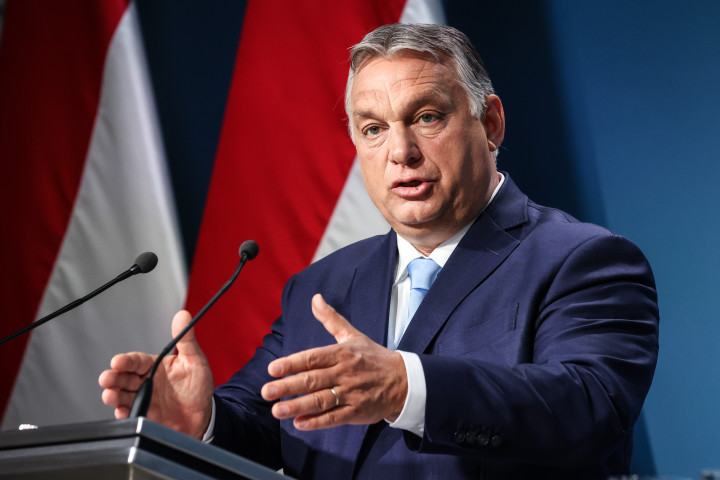 Orbán Viktor a 2021. június 10-i kormányinfón – Fotó: Ajpek Orsolya / Telex