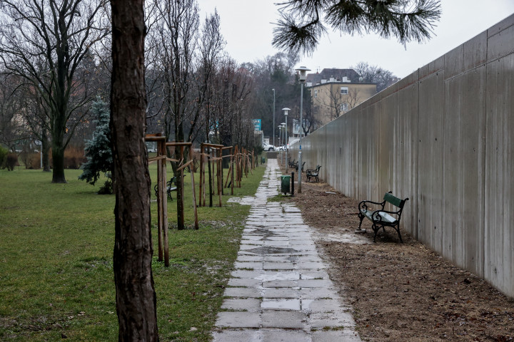 Így nézett ki a betonfal februárban – Fotó: Huszti István / Telex