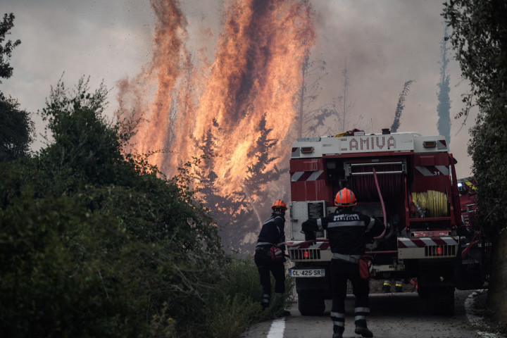 Erdőtűz Görögországban – Fotó: Nick Paleologos / ANADOLU AGENCY / Anadolu Agency via AFP