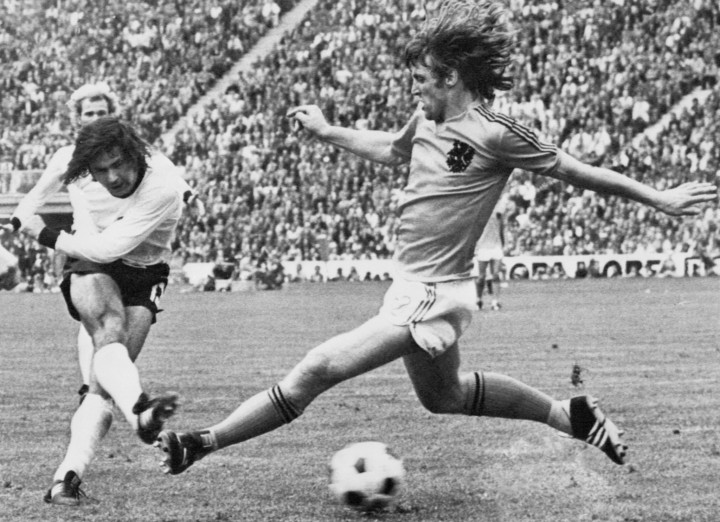 Gerd Müller győztes gólja az 1974-es világbajnoki döntőben – Fotó: AFP