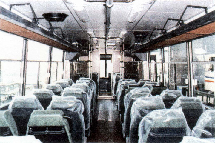 A Bzmot 601 belső tere – Fotó: Magyarbusz [Info] / Ganz archívum