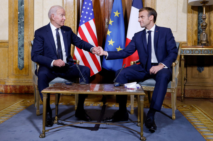 Biden és Macron találkozója 2021. október 29-én – Fotó: Ludovic Marin / AFP