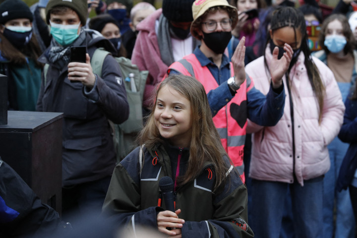 Greta Thunberg 2021. november 1-jén, Glasgow-ban – Fotó: Adrian Dennis / AFP