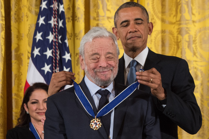 Sondheim 2015-ben a Medal of Freedom kitüntetést kapta meg Barack Obama amerikai elnöktől – Fotó: Nicholas Kamm / AFP