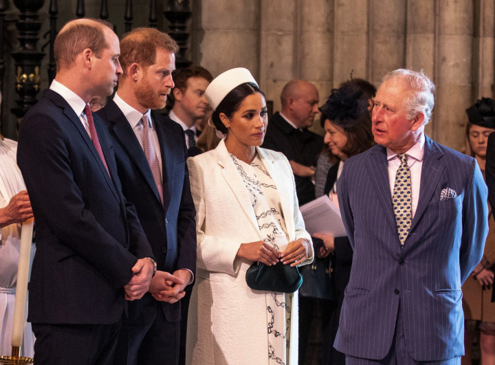 Vilmos herceg, Harry herceg, Meghan Markle és Károly herceg 2019. március 11-én – Fotó: RICHARD POHLE / POOL / AFP