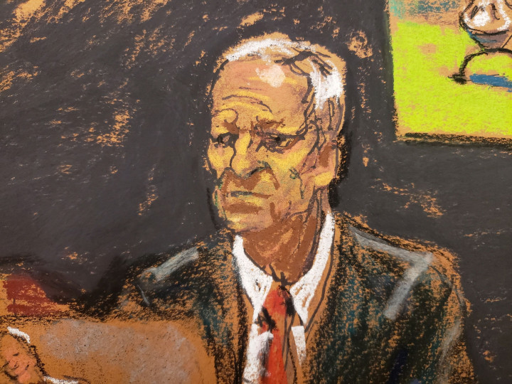 Larry Visoski egy, a tárgyaláson készült rajzon – Forrás: Jane Rosenberg / Reuters