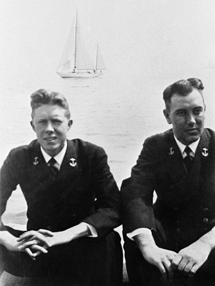 Jimmy Carter (balról) Annapolisban a tengerészeti akadémián – Fotó: Bettmann Archive / Getty Images